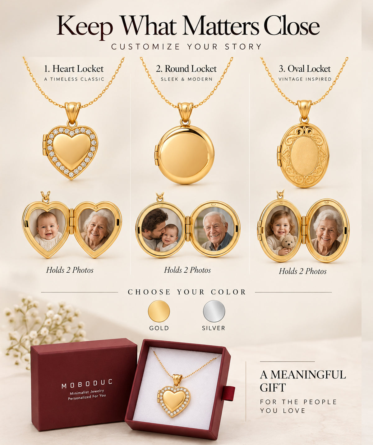 Gold Birth Flower Round Photo Locket – all style locket infogprhic