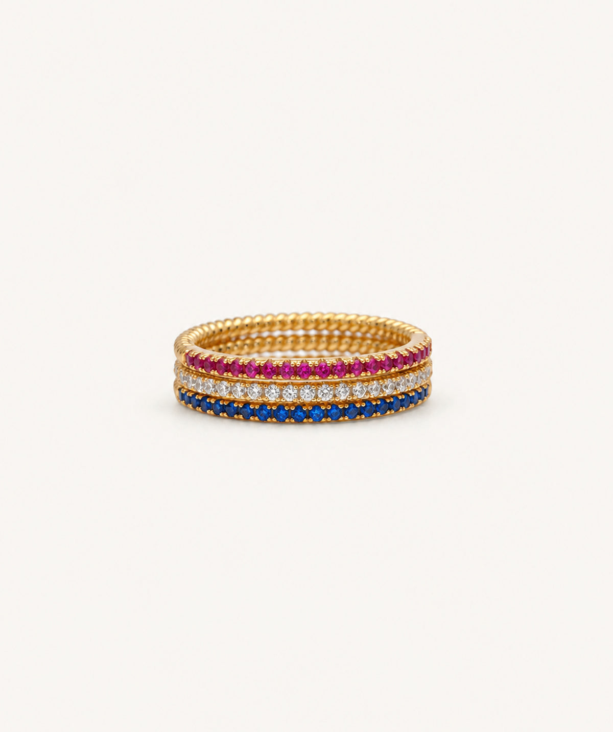 Gold Colored Half Tennis Ring