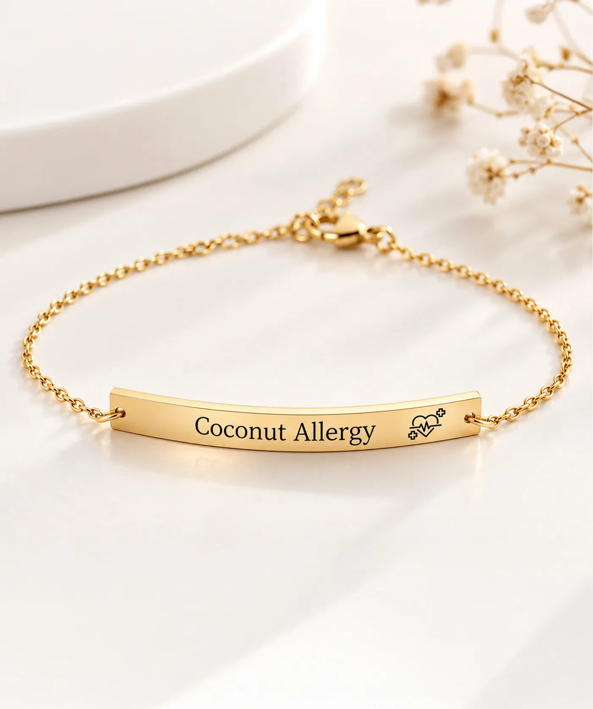 Lifestyle photo of the Gold Medical ID Bracelet