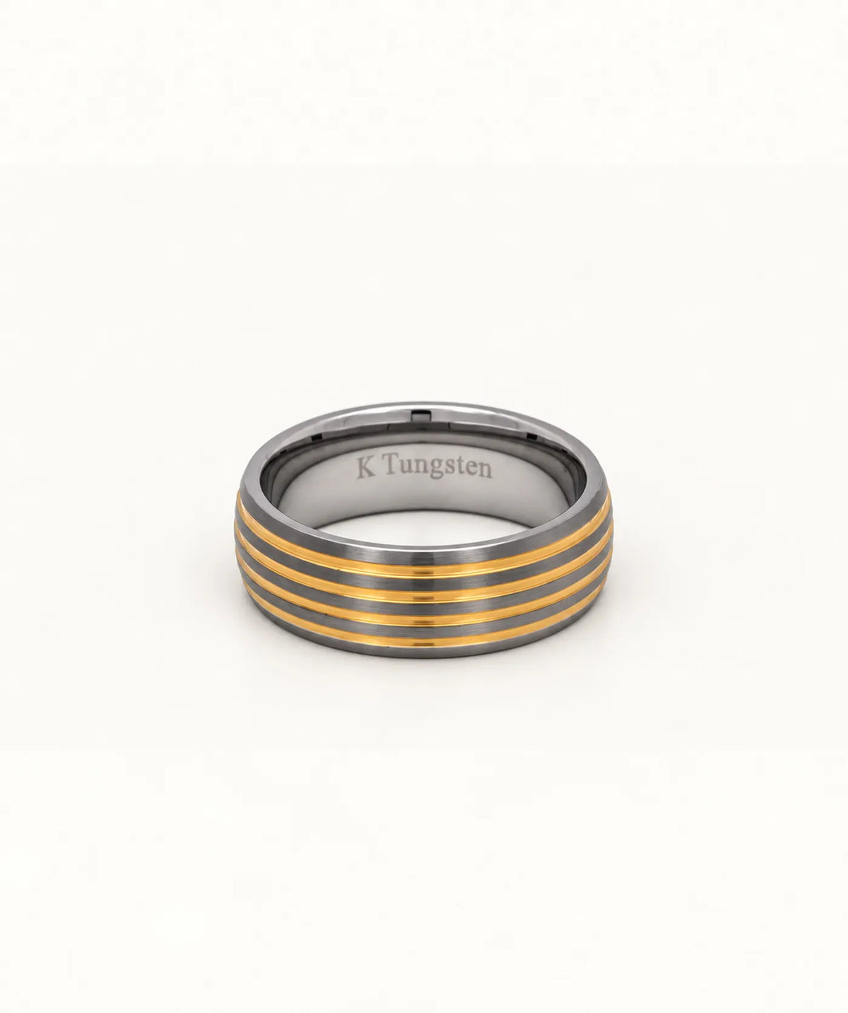 Single Gold Band Tungsten Ring