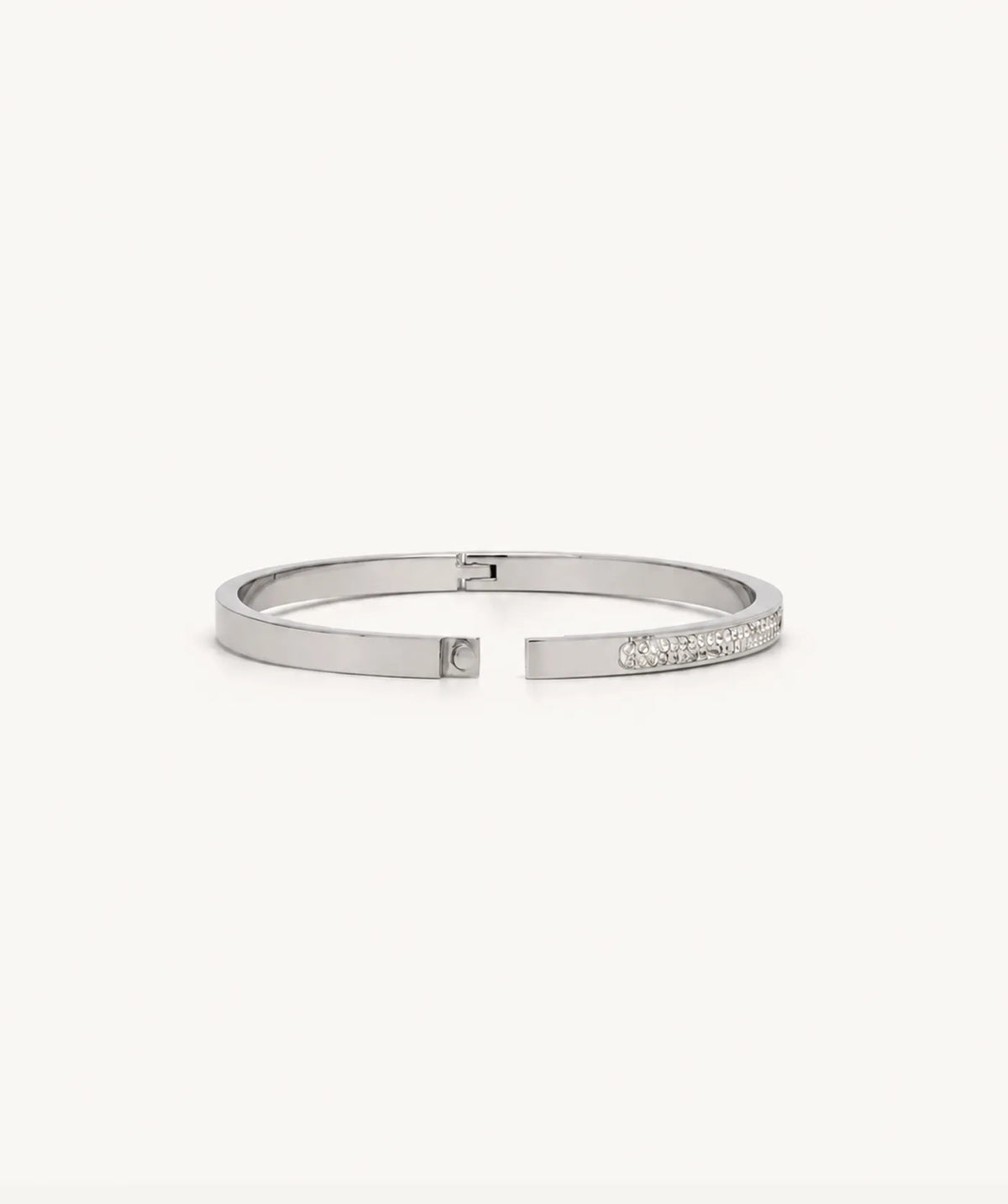 Silver Pavé Bangle, shown open
