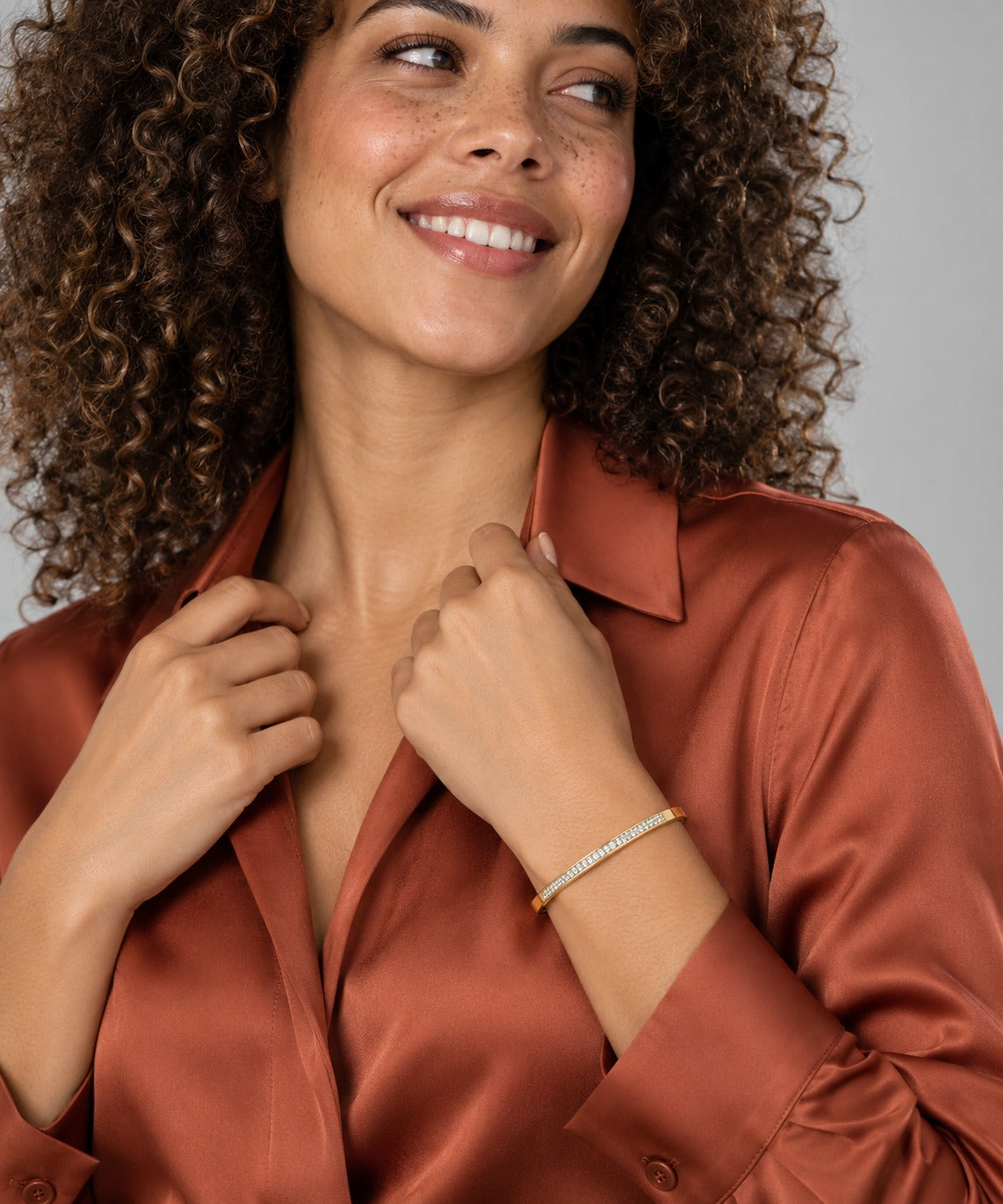 Pave Bangle on model