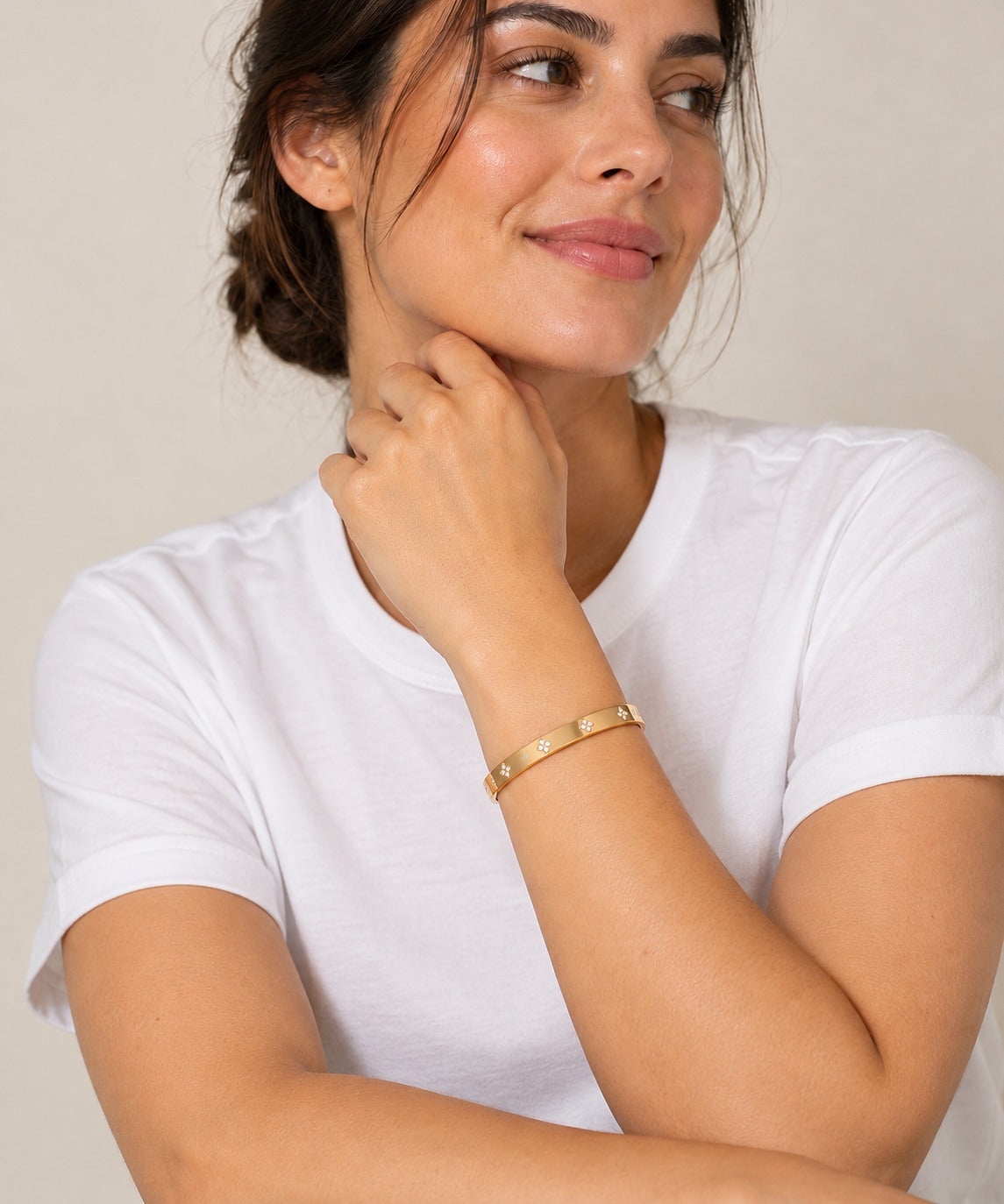 Flower Bangle on model