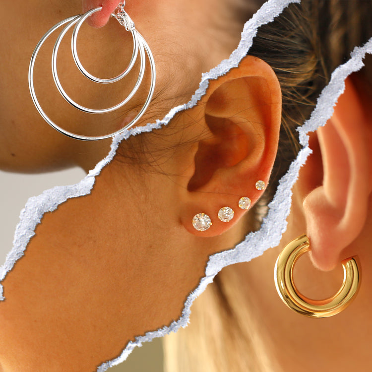 small hoop earrings set large silver earrings gold studs