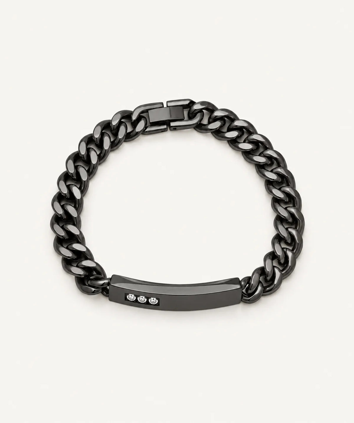 Men's Black Thick Bar Bracelet