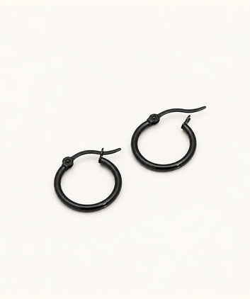 Black Stainless Steel Small Hoop