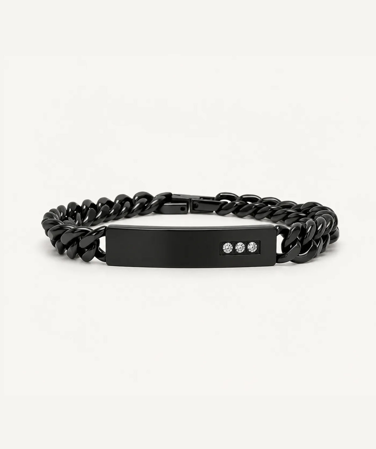 Men's Black Thick Bar Bracelet