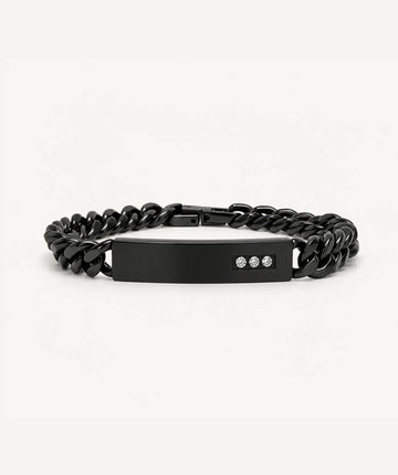 Men Thick Bar Bracelet - Black