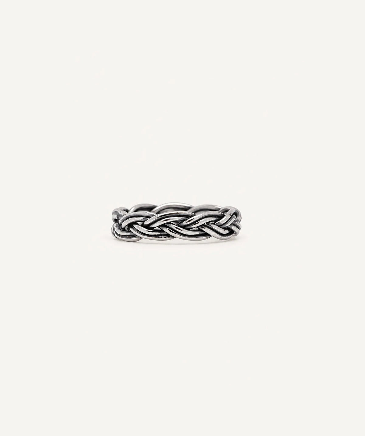 Silver Black Leaf Ring
