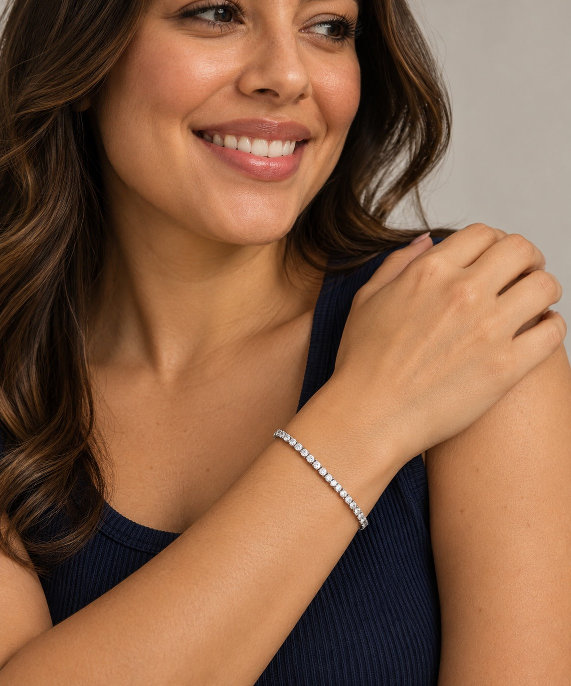 CZ Tennis Bracelet on model