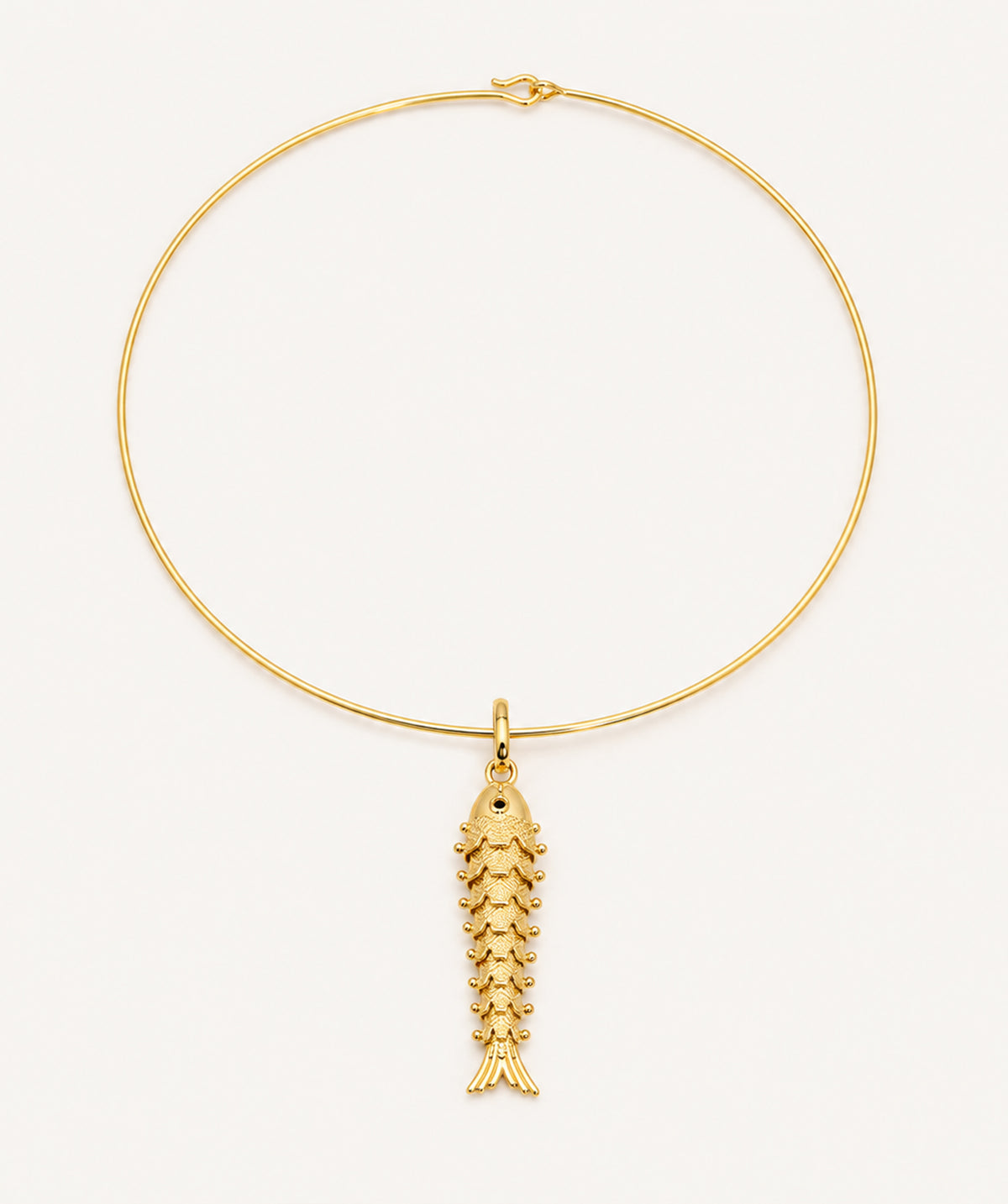 Gold Wire Pendant Necklace