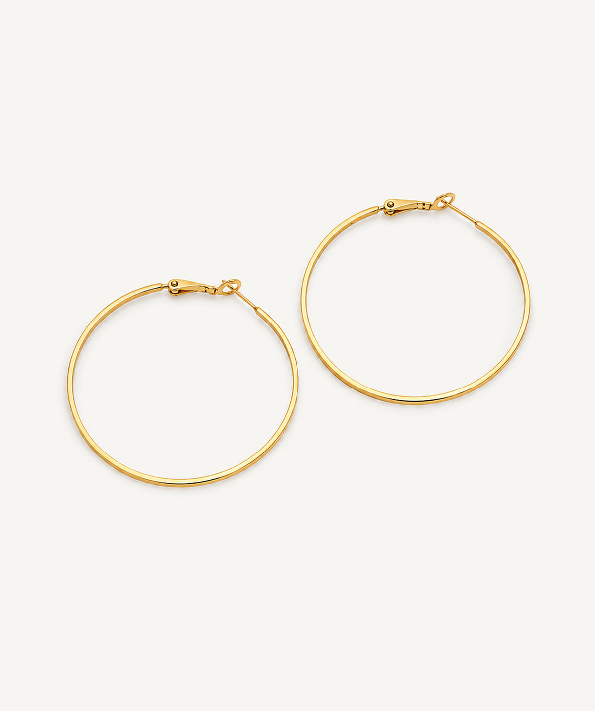 Gold Endless Large Flat Hoop Earrings