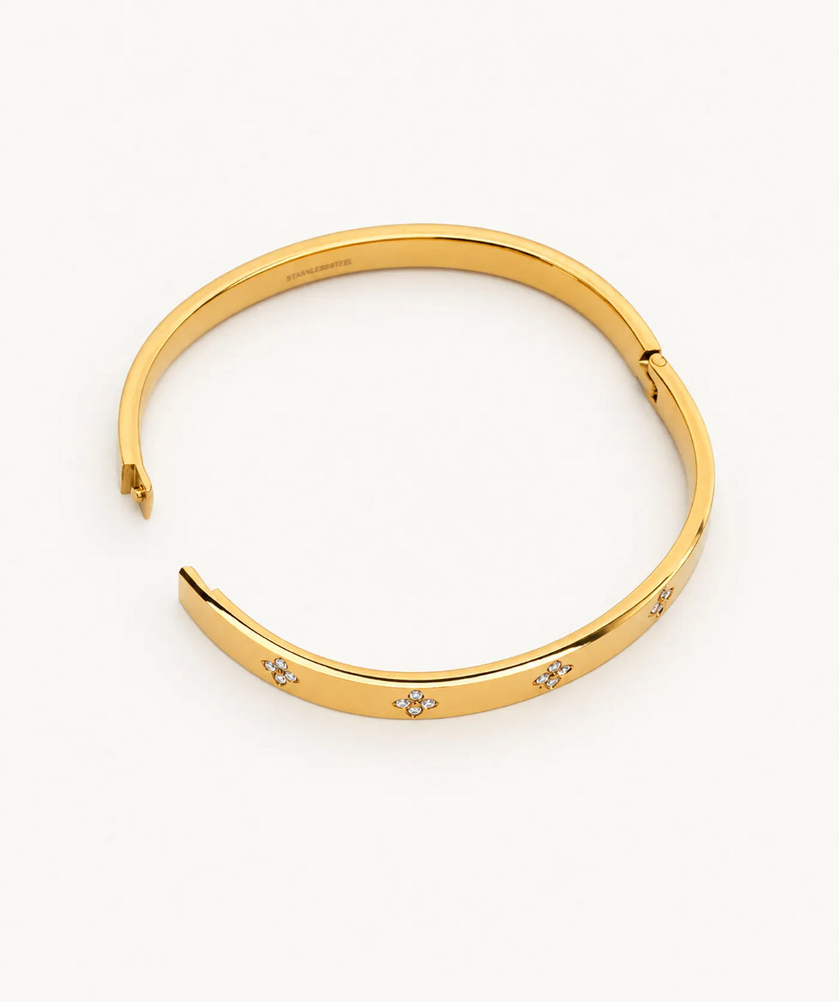 Gold Flower Bangle, shown open