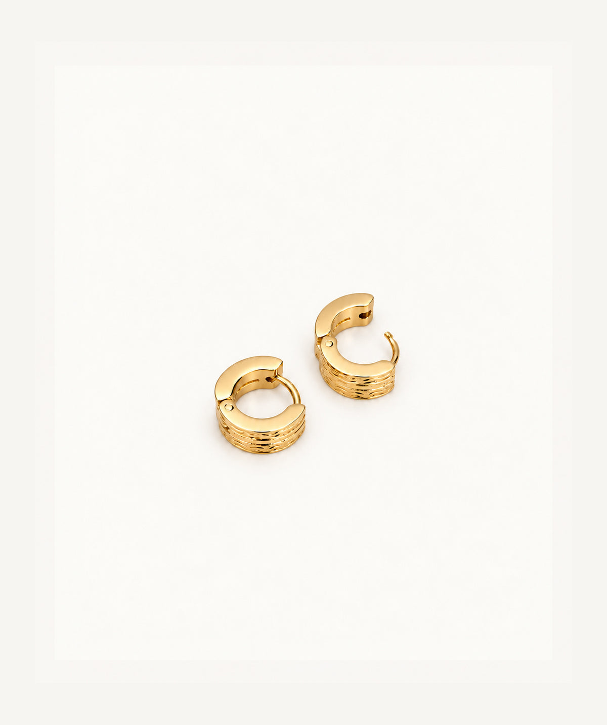 Gold Thick Greek Key Hoop Earrings