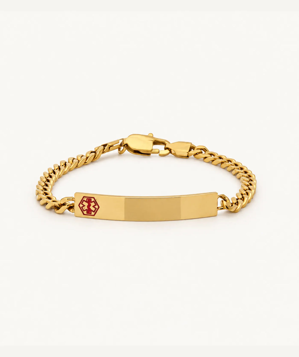 Gold Medical ID Bracelet - Small Red