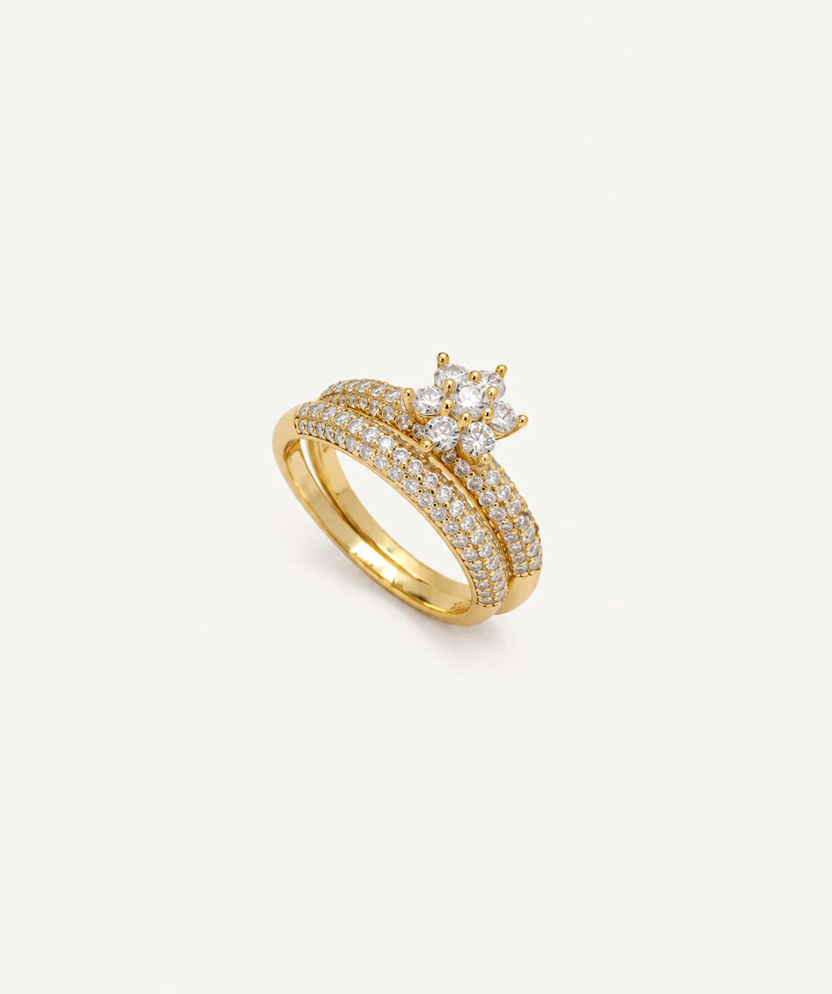 Gold Moissanite Flower Stacking Ring