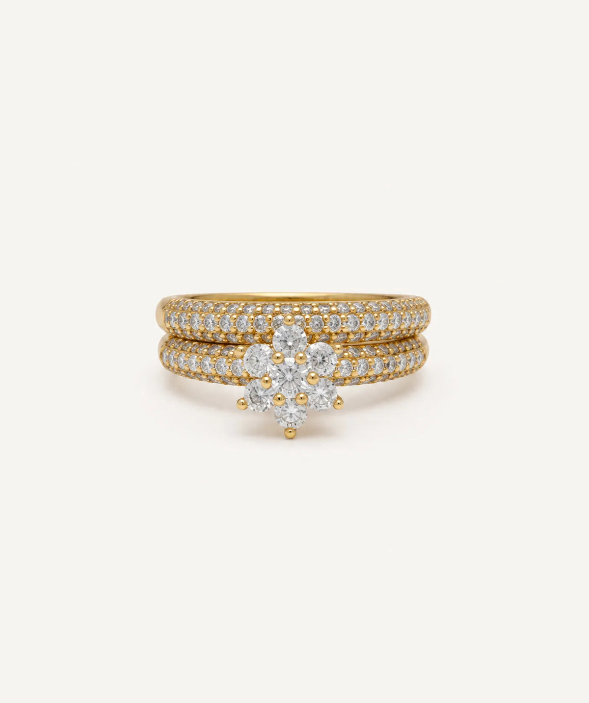 Gold Moissanite Flower Stacking Ring