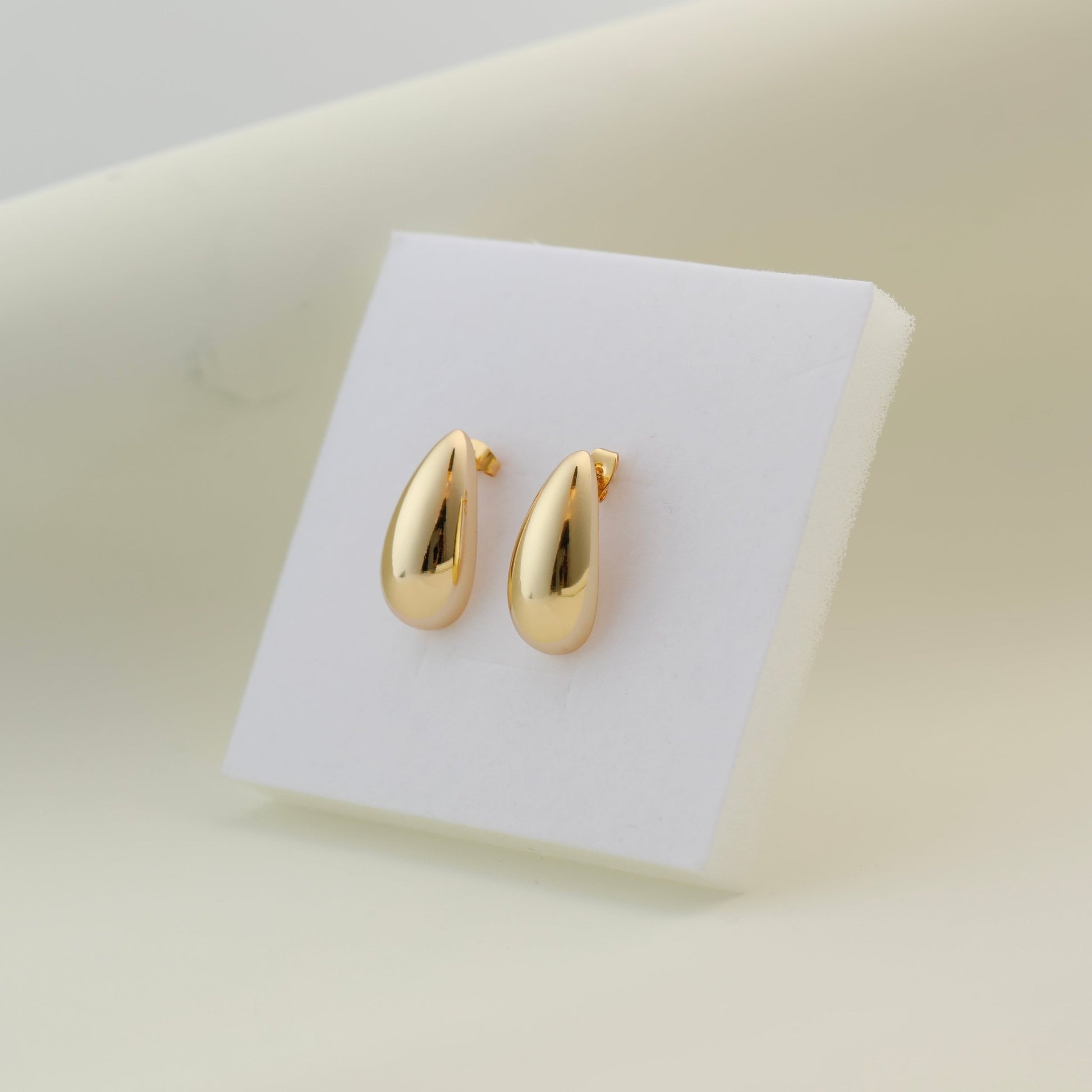 Gold Statement Earrings for Women 14k Gold Plated Teardrop Earrings Lightweight Earrings - Moboduc Custom Jewelry