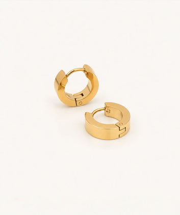 Thick Round Flat Hoop - Gold