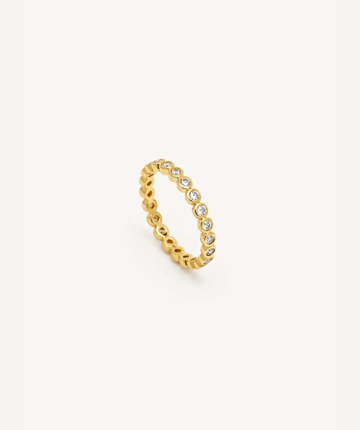 Gold Moissanite Round Tennis Ring