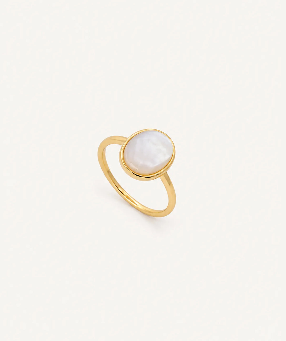 Gold Mother of Pearl Stone Ring
