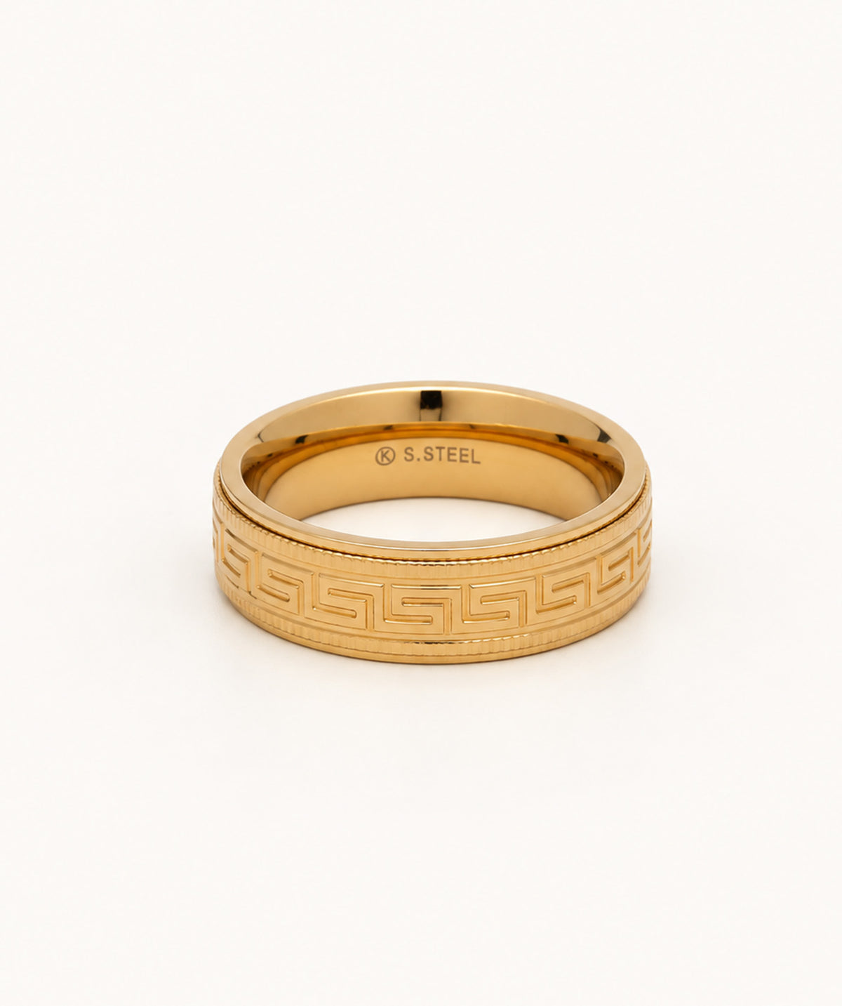 Gold Greek Key Band Ring