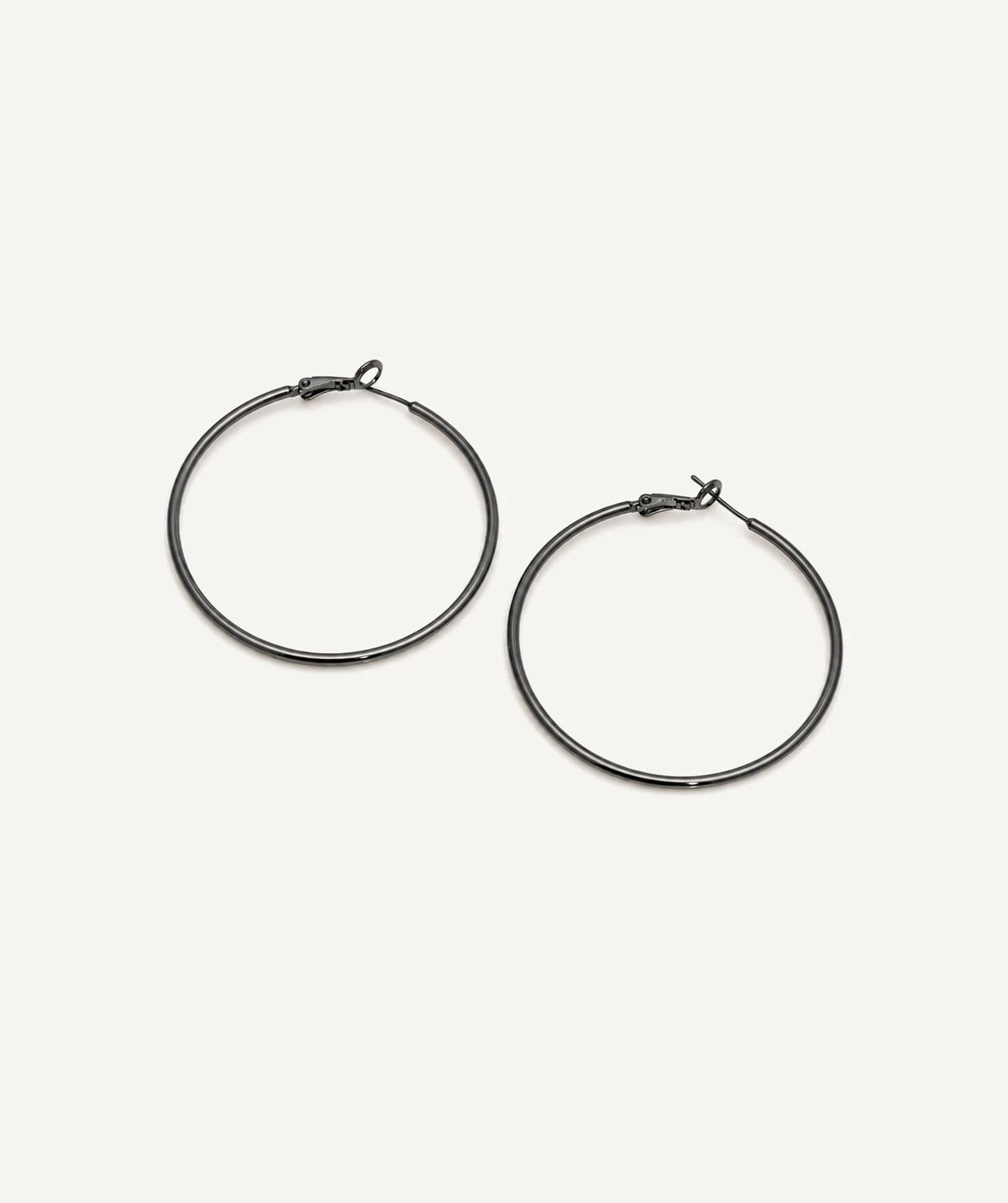 Large Black Hoop Earrings