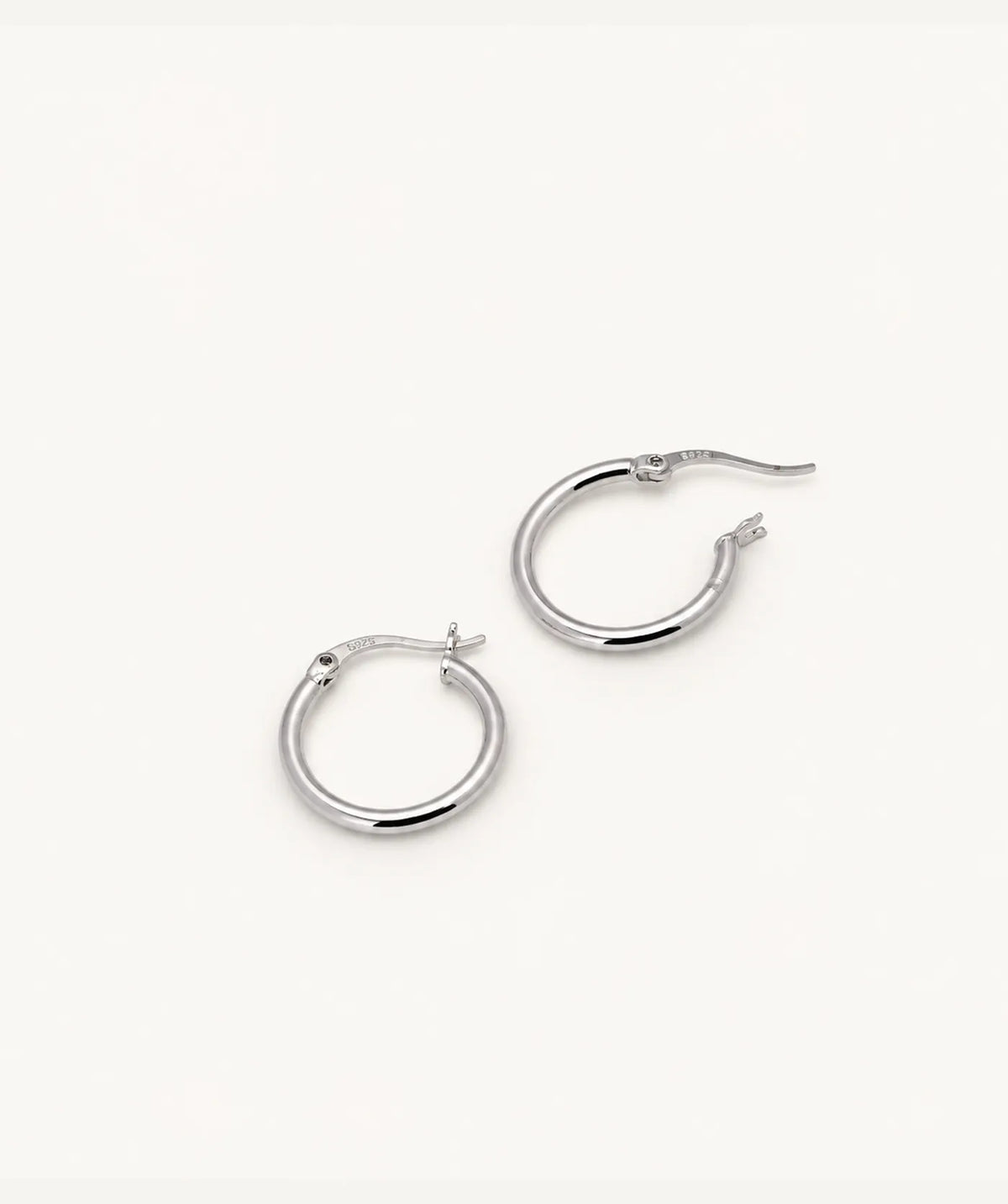 Silver Small Plain Hoop Earrings