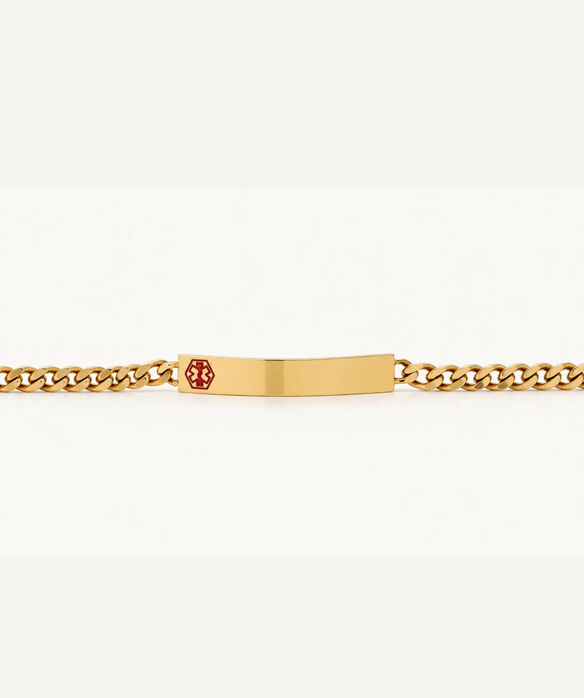 Gold Medical ID Bracelet - Small Red