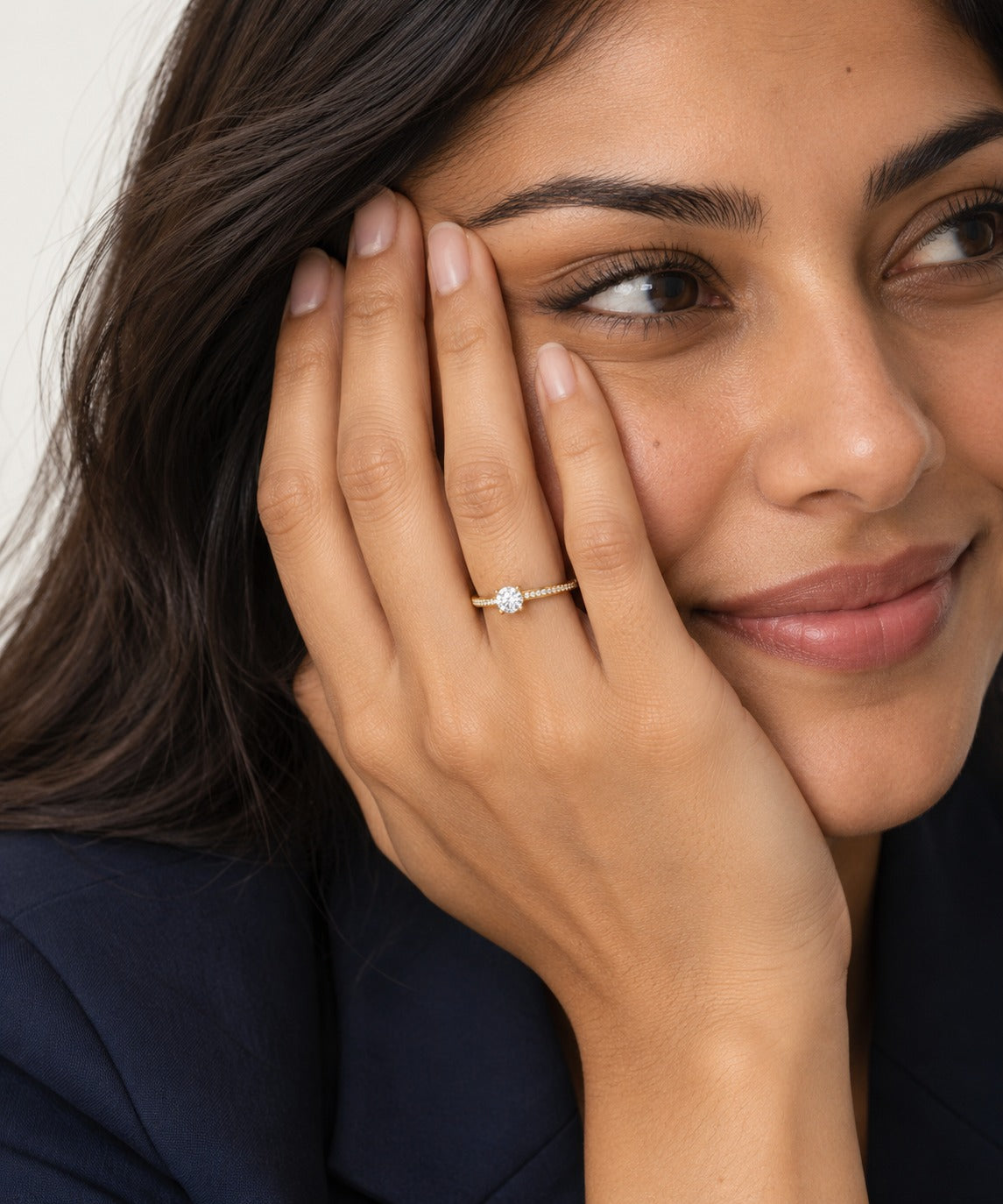 Moissanite Ring on model