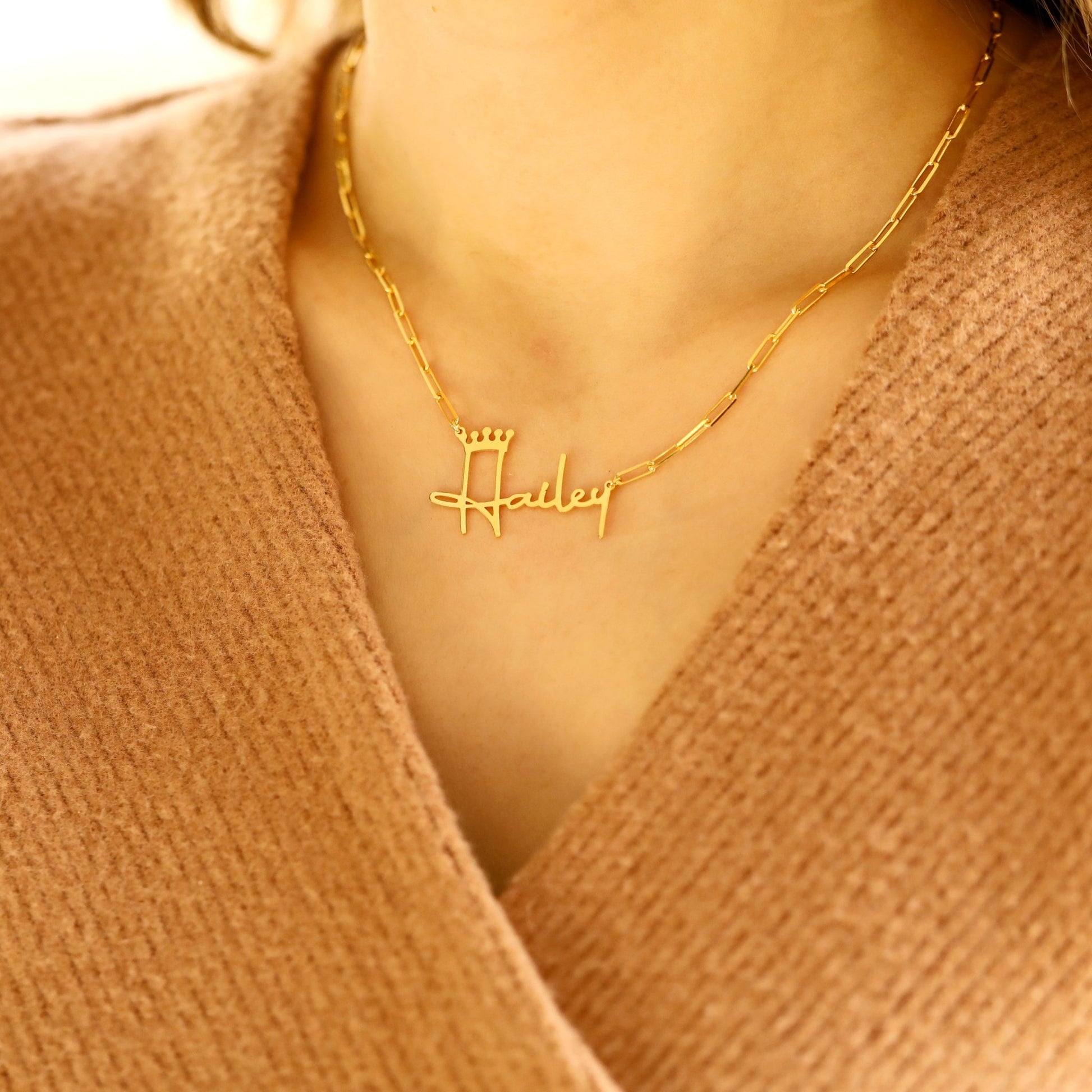 Name Necklace Gold, Nameplate Necklace Custom Name Jewelry, Gold Filled Name, Mama Necklace - Moboduc Custom Jewelry