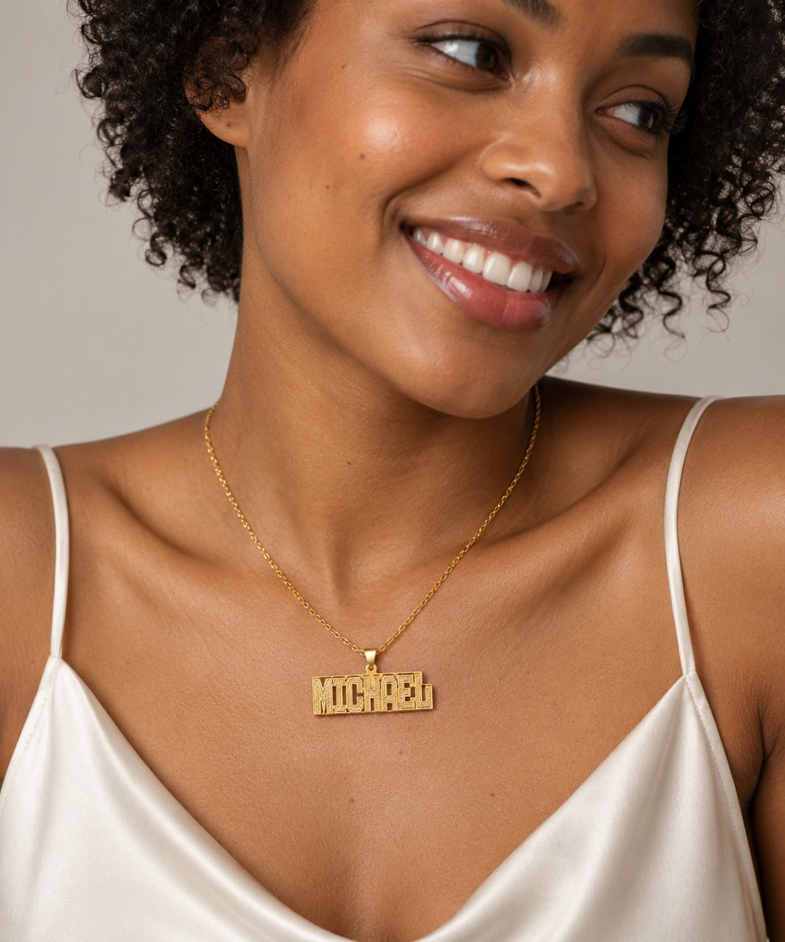 Name Pendant Style C on model
