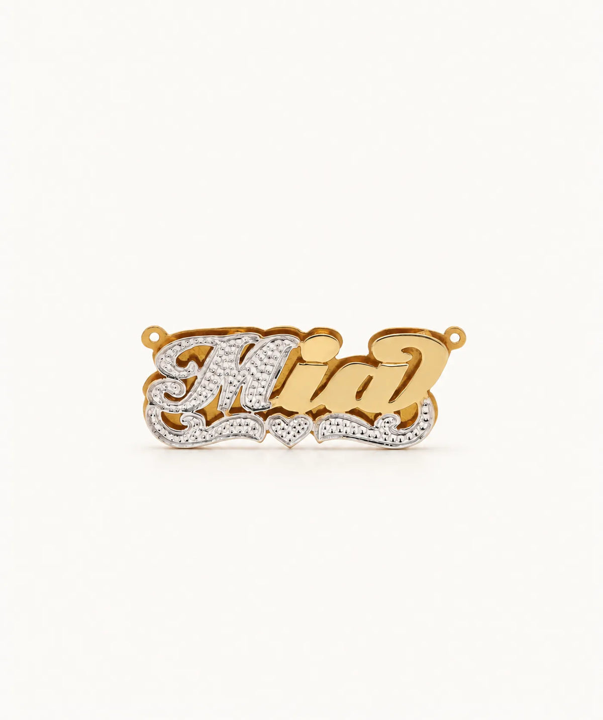 Name Necklace Diamond Cut Two Tone – view 5