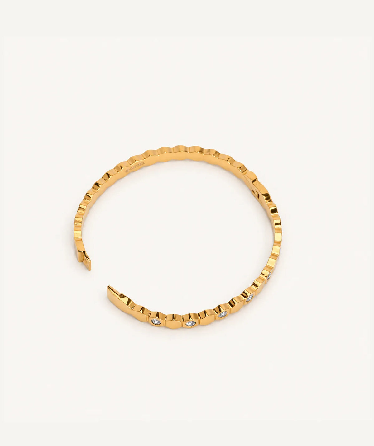 Gold Honeycomb Bangle, shown open