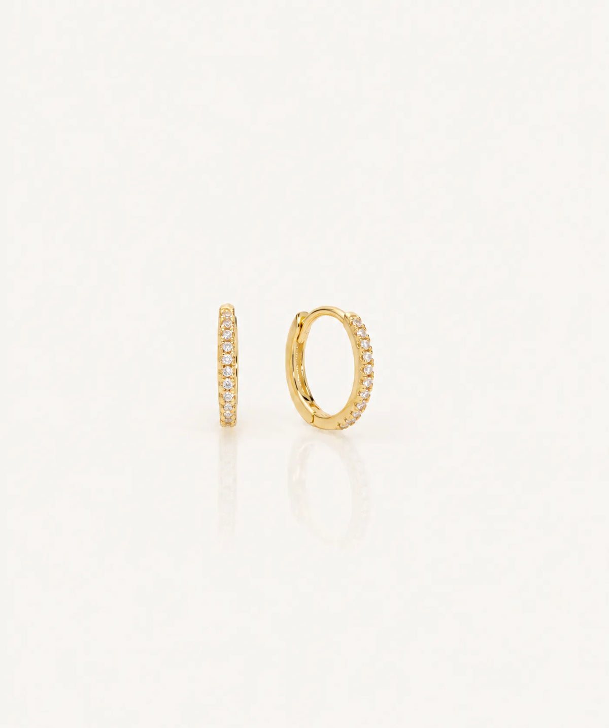 Gold Small Pavé Hoop Earrings