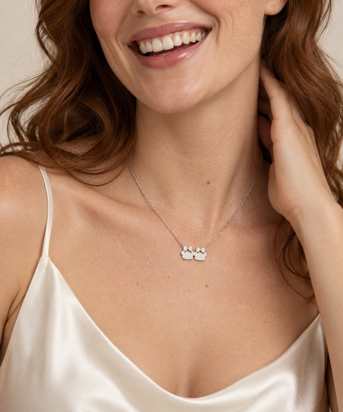 Paw Necklace on model