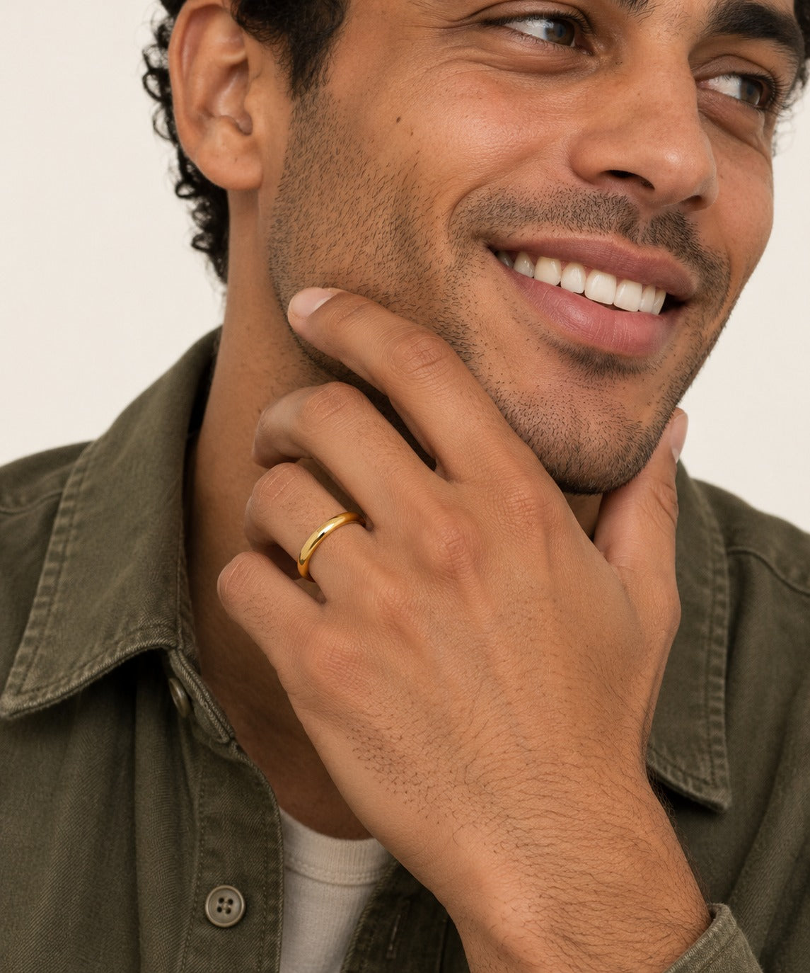 Plain Band Ring on model