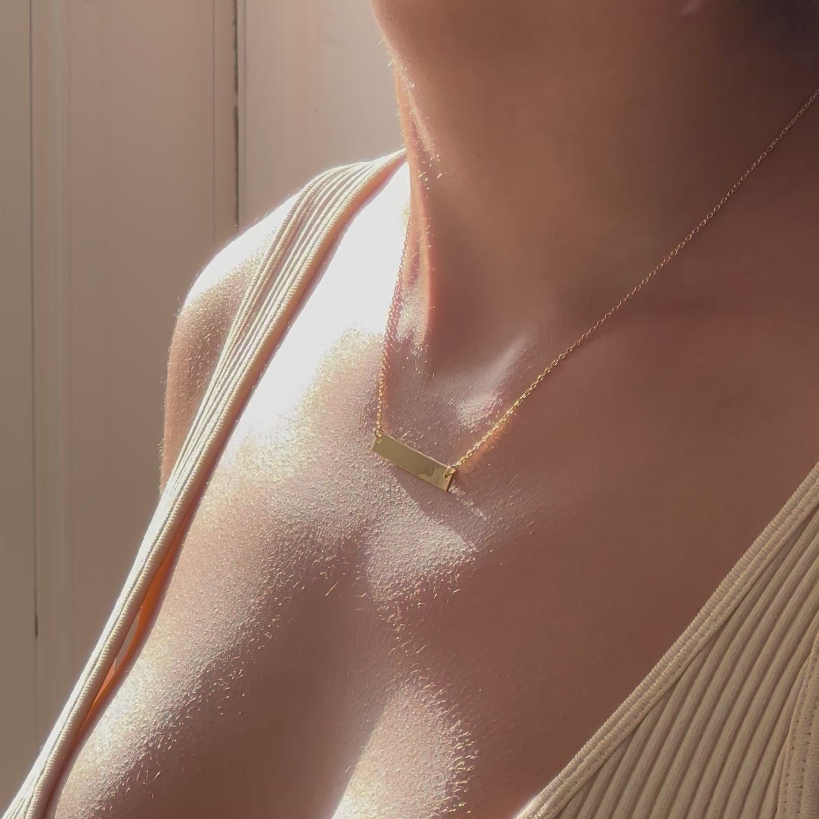 necklace bar horizontal gold