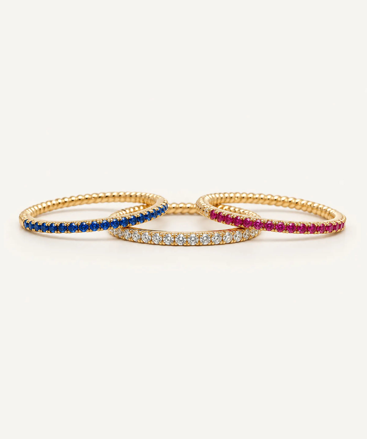 Gold Colored Half Tennis Ring
