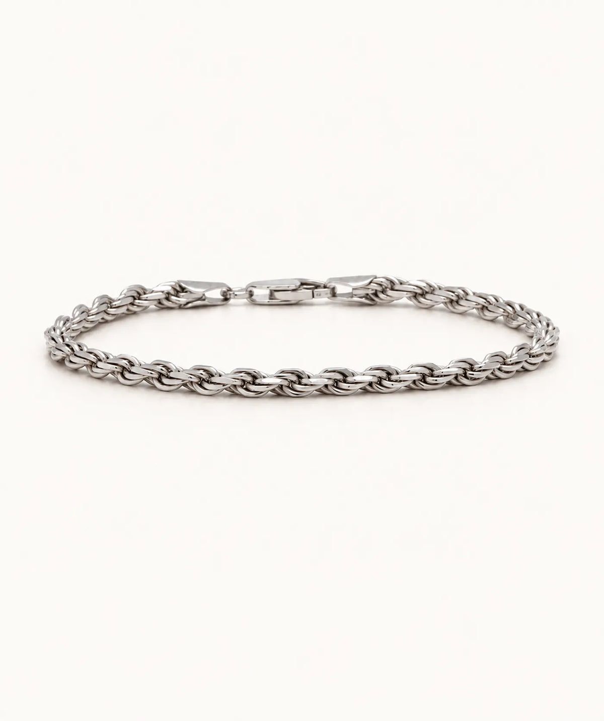 Men's Silver Rope Chain Bracelet