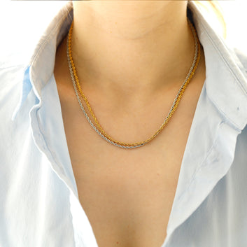 Rope Chain Necklace - Twist Chain Christmas Gift Wave Chain - Dainty 14k Gold Plated Chain for Womens Gift Chains for Pendant