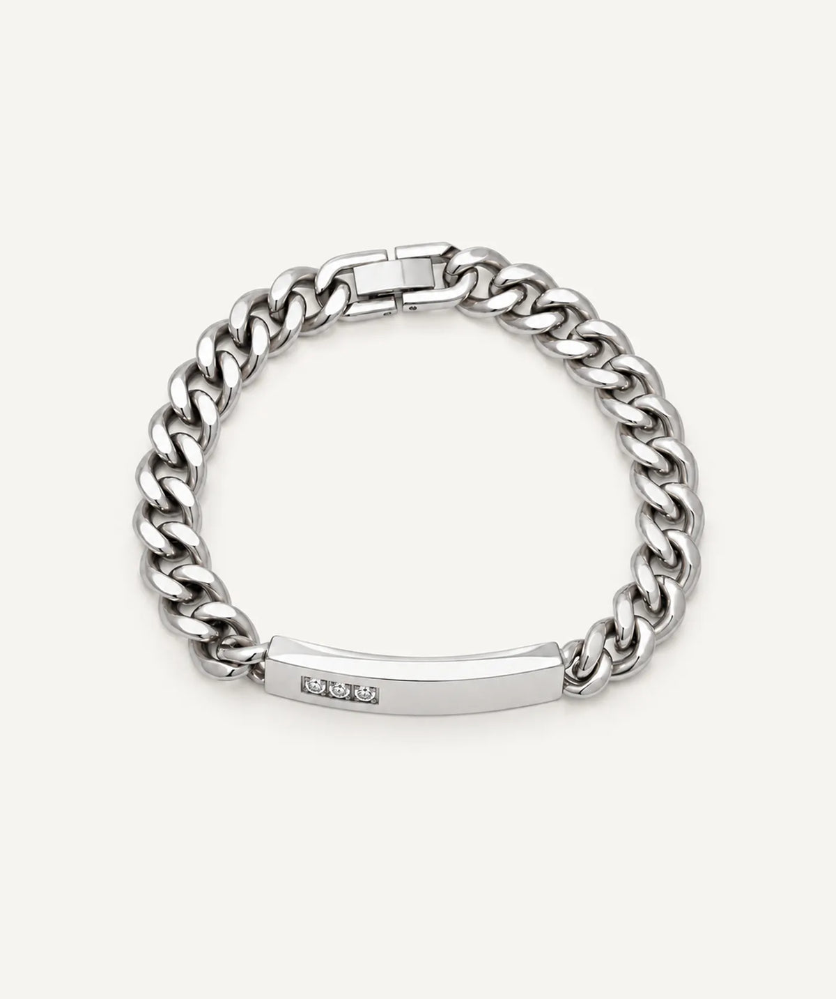 Men's Silver Thick Bar Bracelet