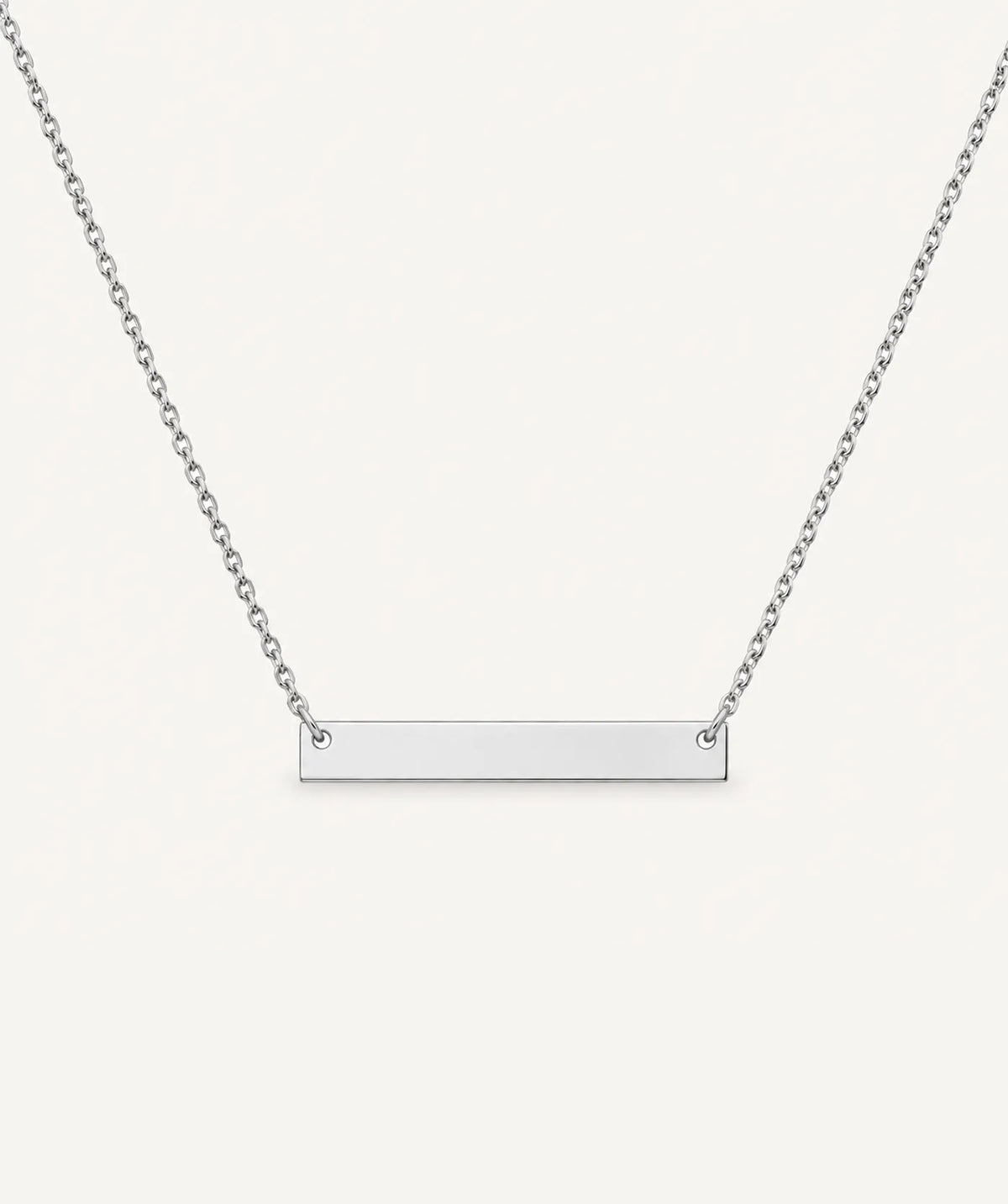 Silver Horizontal Tag Necklace