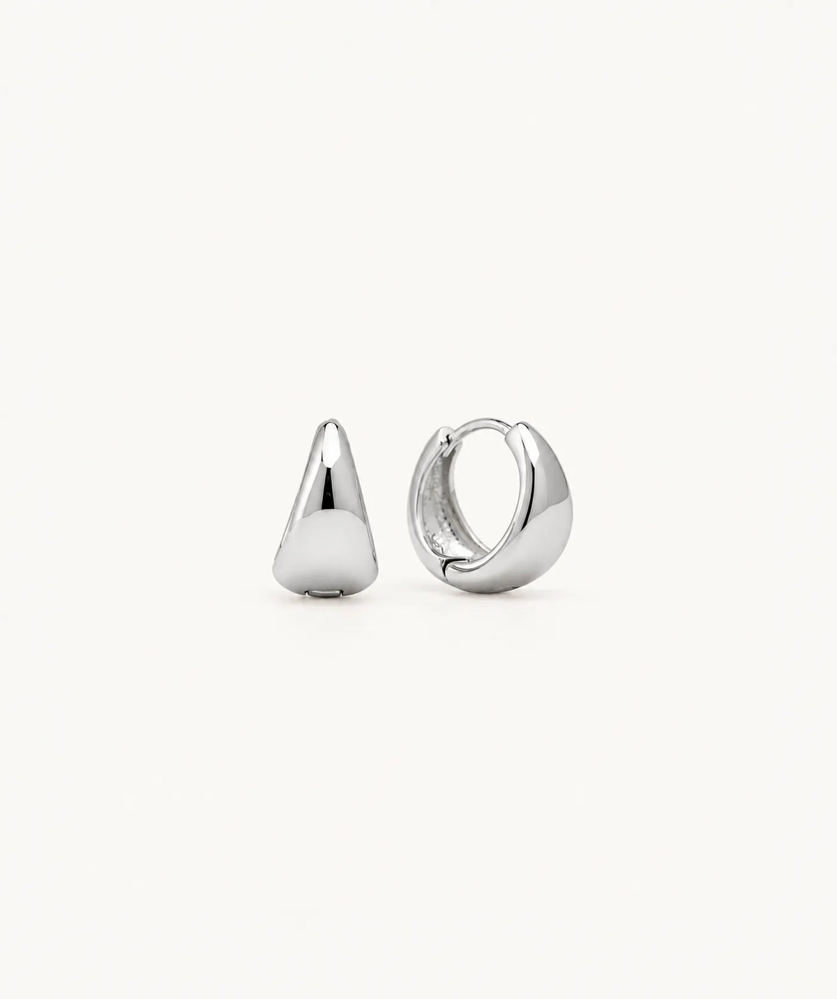 Silver Chunky Dome Hoop Earrings