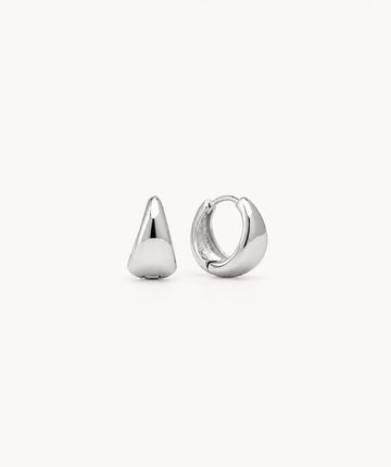 Safety Pin Hoop - Silver