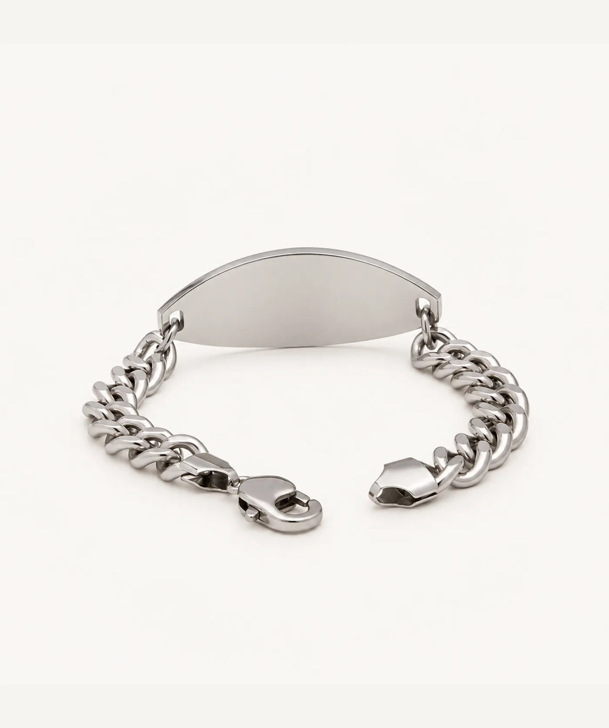 Silver Medical ID Bracelet - Large Red