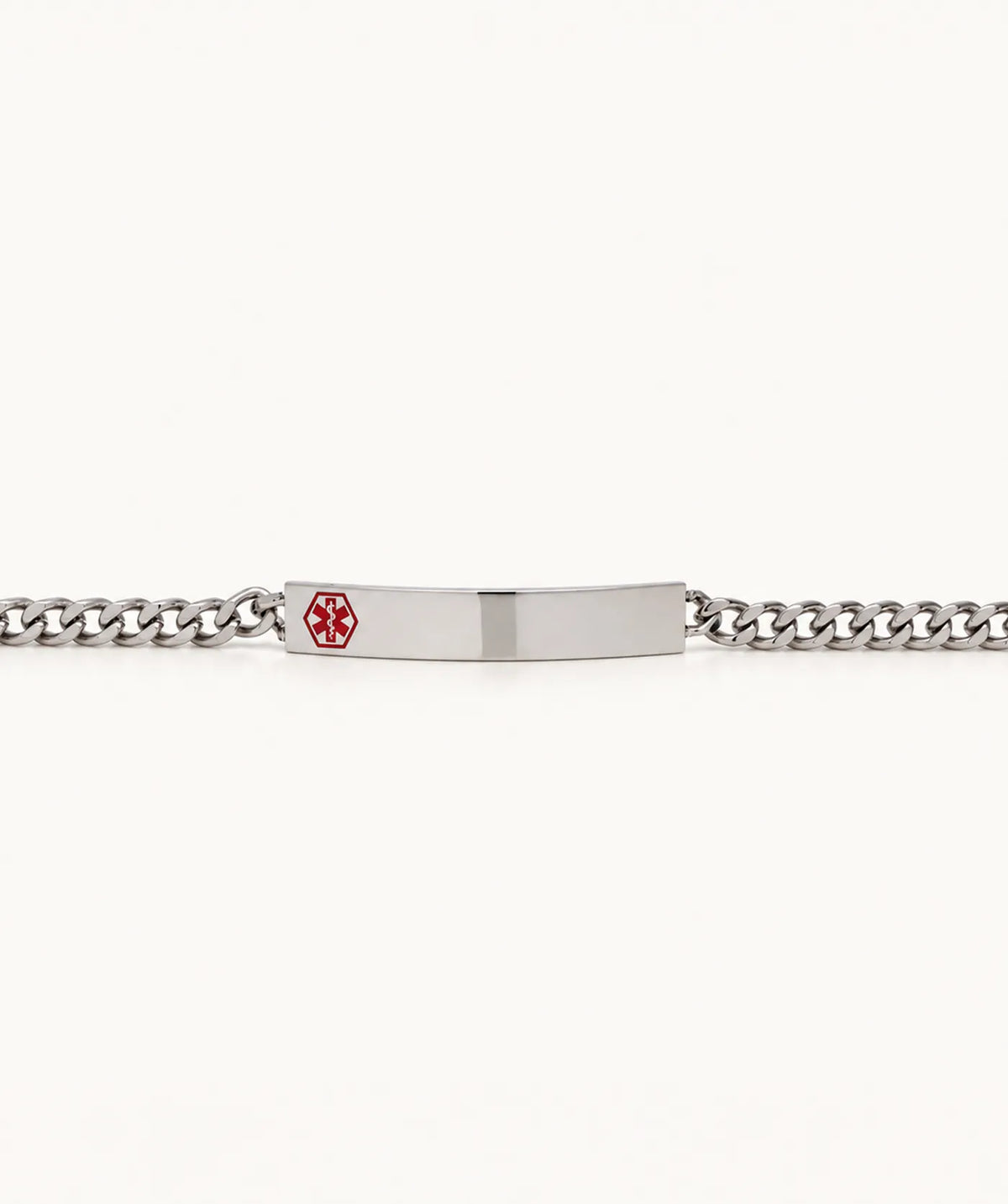 Silver Medical ID Bracelet - Small Red