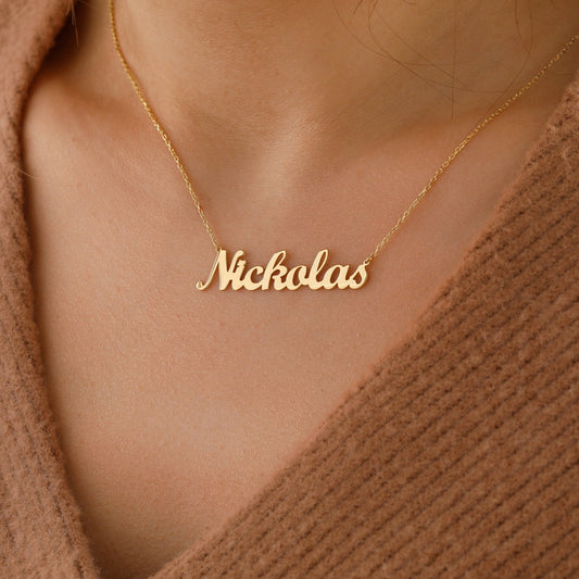 Silver Name Necklace Personalized Jewelry 14k Gold Vermeil Silver, Rose, Yellow Gold Custom Name Necklace