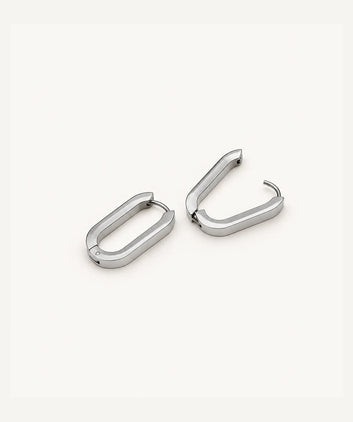 Rectangular Hoop Silver