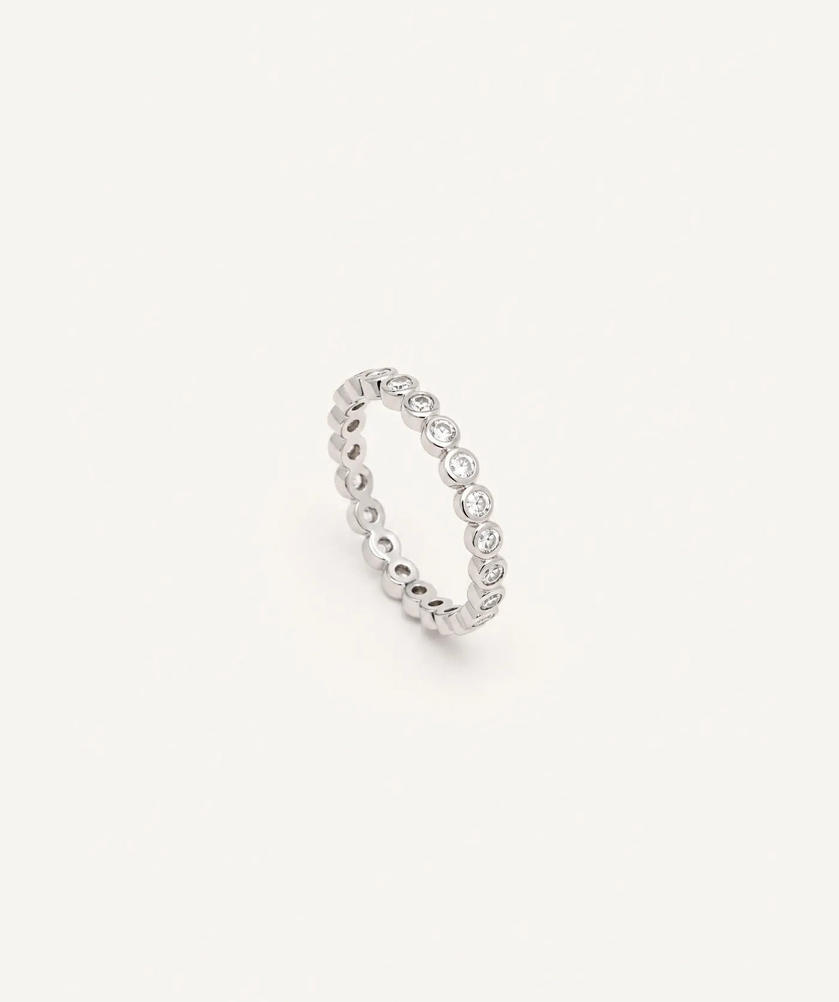 Silver Moissanite Round Tennis Ring